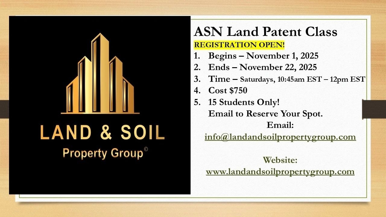 ASN Land Patent Class Registration Flyer